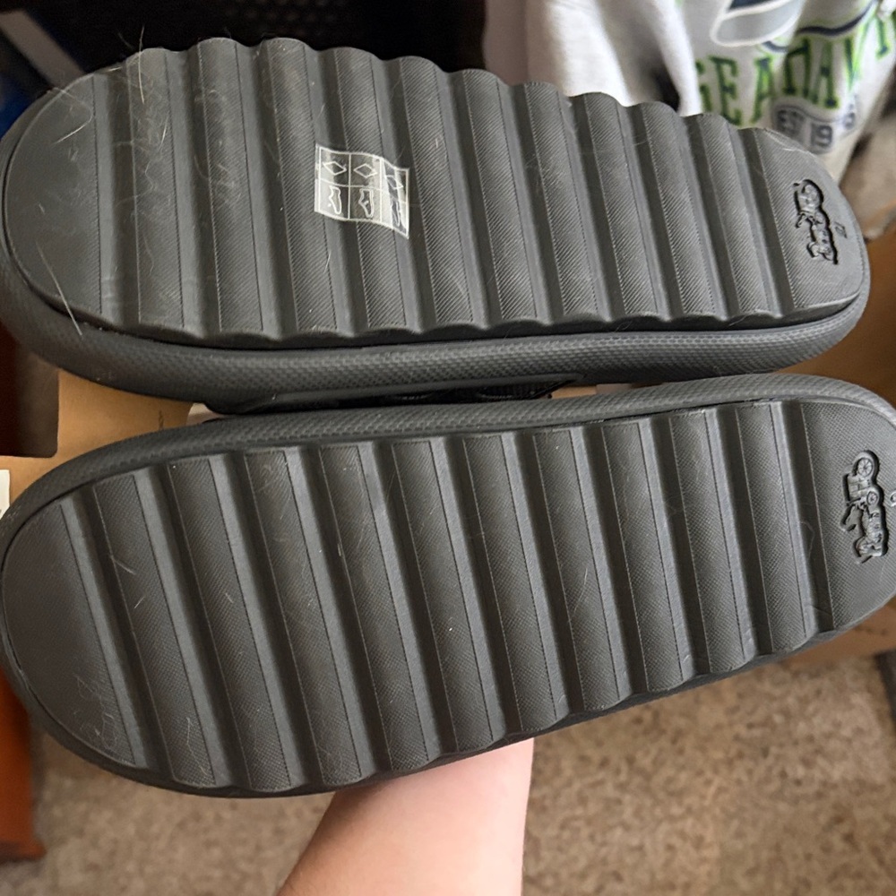 Coach Textured Black Slides - Picture 3 of 5